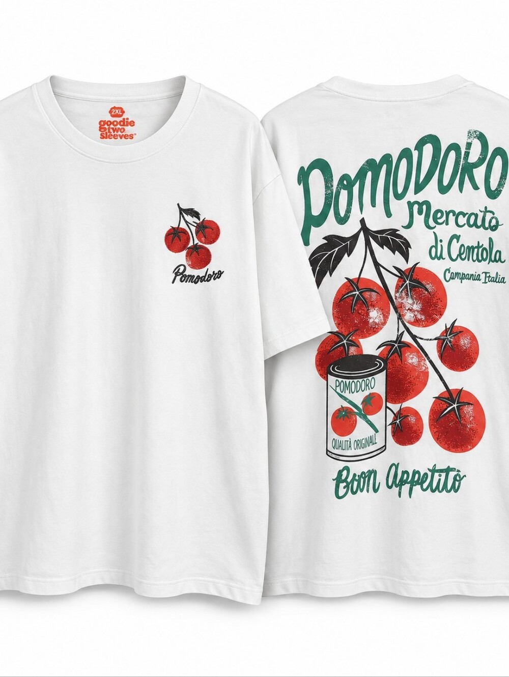 Goodie Two Sleeves 2XL Pomodoro Tomato Tee NWT Vintage Graphic Retro Foodie